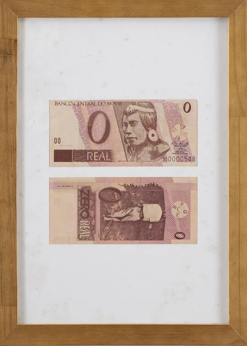 Par de notas Zero Real — Cildo Meireles