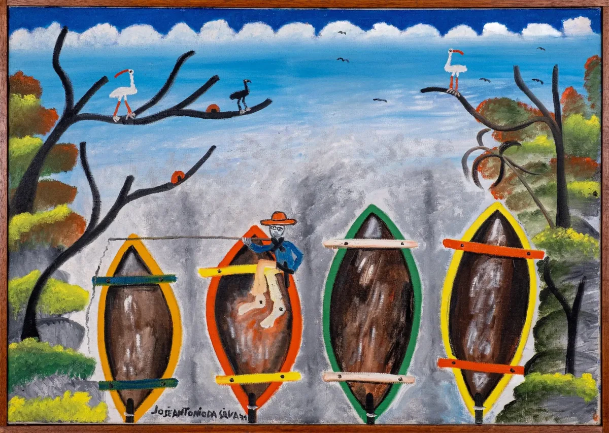 Pescador com canoas — José Antonio da Silva